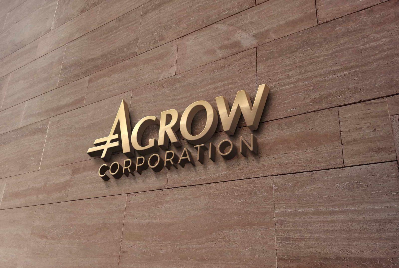 Agrow Corporation | Agrow 3D Wall Logo Mockup a